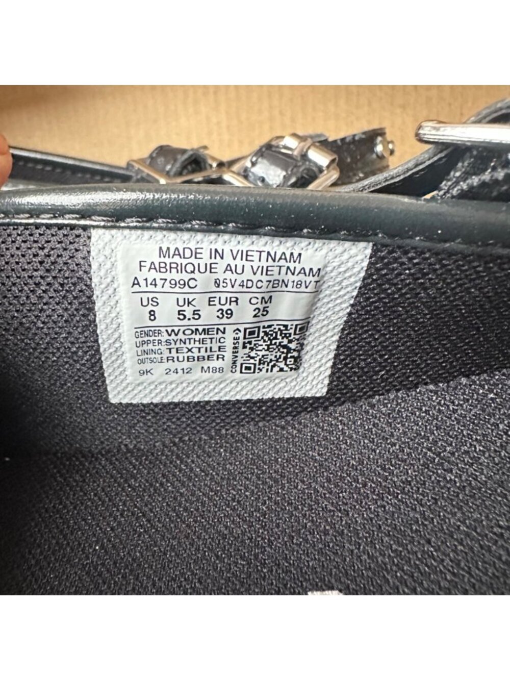 ⭐Converse Chuck Taylor Dainty Mary Jane Sz 8 Women's shoes Studded Black A14799C - Picture 10 of 11